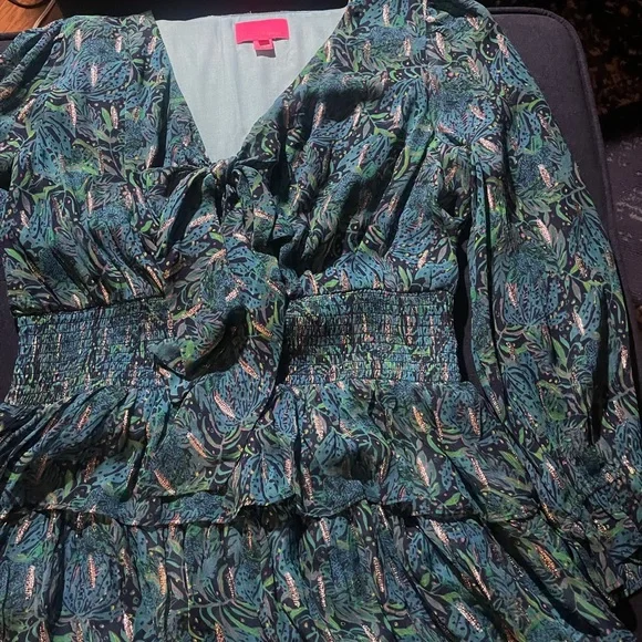 Lilly Pulitzer dress in  Navy tide Catty Purrsonality! Size 16 ! - Picture 4 of 8